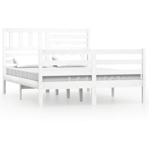 vidaXL Cadre de lit sans matelas blanc bois massif 160x200 cm