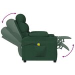 vidaXL Fauteuil de massage Vert foncé Tissu