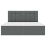 vidaXL Lit de Rangement Gris foncé 200 x 200 cm Cuir synthétique