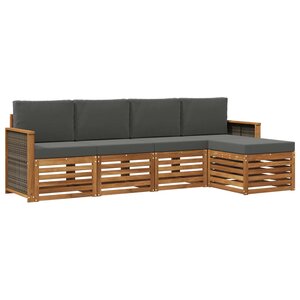 vidaXL Ensemble de canapés d'extérieur 5 pc Naturel et Anthracite