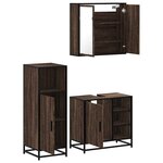 vidaXL Ensemble de meubles de salle de bain 3 Pièces Chêne marron