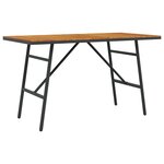 vidaXL Table à manger - Noire  110x55x62 cm  en bois d'acacia massif