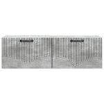 vidaXL Meuble TV mural Gris béton 98 x 31 x 30 cm Bois d'ingénierie