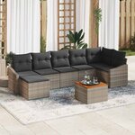 vidaXL Ensemble de canapé de jardin 8 Pièces Gris