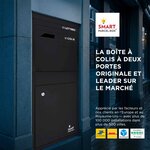 Boîte à colis Large Noir 2 portes Acier galvanisé SMART PARCEL BOX™