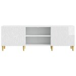 vidaXL Meuble TV 150 x 31 x 50 cm Blanc brillant Bois d'ingénierie