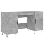 Bureau table poste de travail meuble d'ordinateur informatique étude 140 x 50 x 75 cm bois d'ingénierie gris 02_0023835