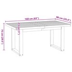 vidaXL Table à manger NOAIN pieds en forme de U 160x90x75cm massif pin