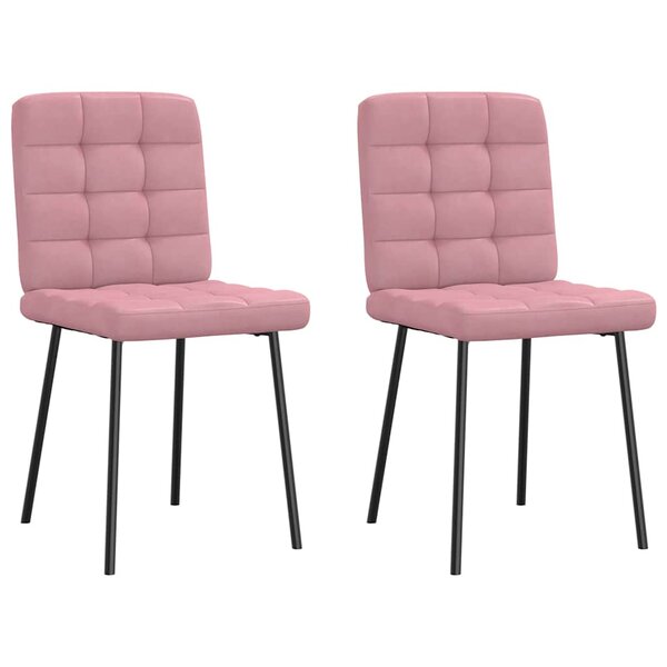 vidaXL Chaises à manger lot de 2 Rose Velours