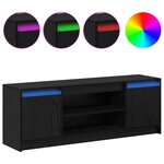 vidaXL Meuble TV Noir 139 5 x 34 x 50 cm Bois d'ingénierie