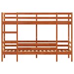 vidaXL Lit superposé sans matelas cire marron 90x200 cm pin massif