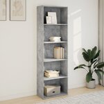 vidaXL Bibliothèque gris béton 60x30x189 cm bois d'ingénierie