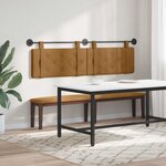 vidaXL Tête de lit suspendue Marron Velours