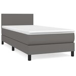 vidaXL Sommier à lattes de lit avec matelas Gris 80x200 cm Similicuir