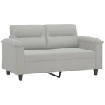 vidaXL Ensemble de canapés 4 Pièces coussins Gris clair Tissu microfibre