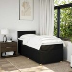 vidaXL Sommier à lattes de lit avec matelas Noir 100x200 cm Tissu