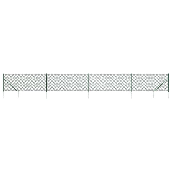 vidaXL Clôture à mailles losangées avec piquet d'ancrage vert 0 8x10 m