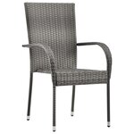 vidaXL Ensemble de Salle à Manger de Jardin de 7 Pièces Gris Poly Rattan