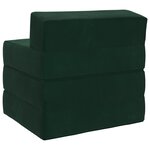 vidaXL Canapé-lit pliable Vert foncé 200 x 70 x 15 cm Velours