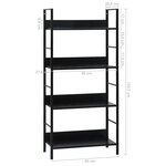 vidaXL Bibliothèque à 4 niveaux noir 60x27 6x124 5cm bois d'ingénierie