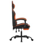 vidaXL Chaise de jeu pivotante repose-pied Noir et orange Similicuir