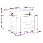 vidaXL Table basse noir 79x49x41 cm bois d'ingénierie