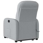 vidaXL Fauteuil inclinable de massage électrique Gris clair Tissu