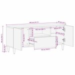 vidaXL Meuble TV 105x33x46 cm en bois de manguier massif