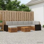 vidaXL Ensemble de canapés d'extérieur 8 Pièces Naturel et gris clair