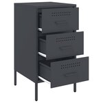 vidaXL Table de chevet 2 Pièces anthracite 36x39x68 cm acier
