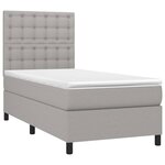 vidaXL Sommier à lattes de lit avec matelas et LED Gris clair 90x200cm