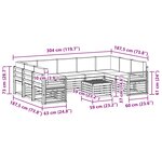 vidaXL Ensemble de canapés d'extérieur 10 pc Blanc et crème Polyester
