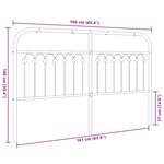 vidaXL Tête de lit métal noir 160 cm