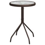vidaXL Ensemble Bistro de jardin 3 pièces Marron Textilène et Acier