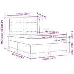 vidaXL Lit à ressorts avec matelas gris foncé 140x190 cm en velours