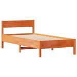 vidaXL Cadre de lit sans matelas cire marron 90x190 cm bois pin massif