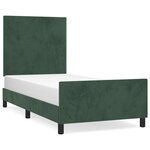 vidaXL Cadre de lit sans matelas vert foncé 100x200 cm velours