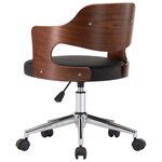 vidaXL Chaise pivotante de bureau Noir Bois courbé et similicuir