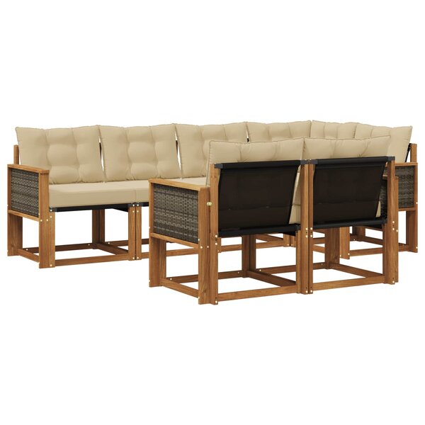 vidaXL Ensemble de canapés d'extérieur 7 Pièces Naturel et Beige