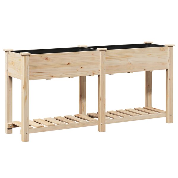 Jardinière vidaXL avec étagère 161x43x76 cm en bois massif de sapin