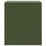 vidaXL Table de chevet vert olive 34 5x39x44 cm acier
