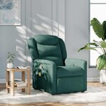 vidaXL Fauteuil de massage inclinable Vert foncé Tissu