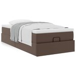 VidaXL Cadre de lit ottoman avec matelas marron 100x200 cm similicuir