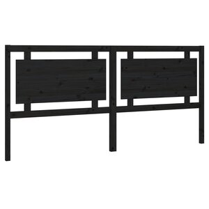 vidaXL Tête de lit Noir 205 5x4x100 cm Bois massif de pin