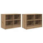 vidaXL Armoire de lit 2 Pièces Chêne artisanal 66 x 33 x 48 cm
