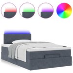 vidaXL Lit ottoman avec matelas et LED gris foncé 120x190cm