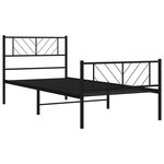 vidaXL Cadre de lit métal sans matelas et pied de lit noir 100x200 cm