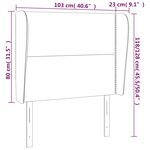 vidaXL Tête de lit avec oreilles Taupe 103x23x118/128 cm Tissu