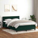 vidaXL Sommier à lattes de lit et matelas vert foncé 160x210cm velours
