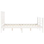 vidaXL Cadre de lit sans matelas blanc bois massif